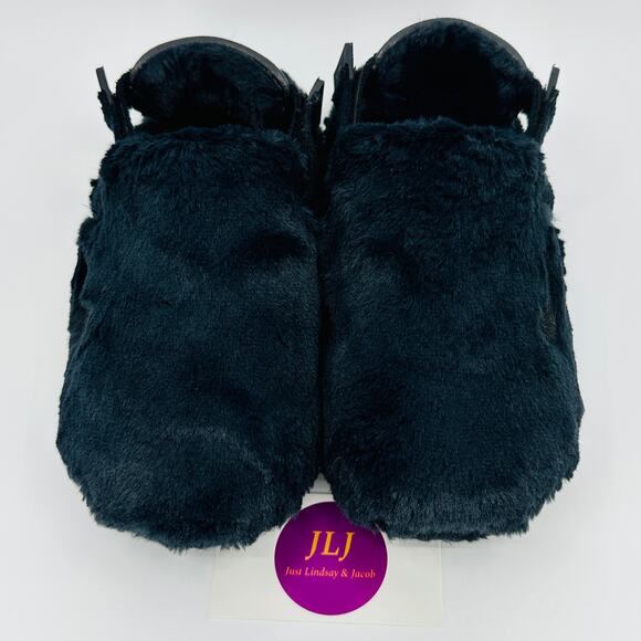 Nike Women's Calm Mule SE Black Faux Fur Comfort Mules FZ3119-001 Size 6 - Picture 3 of 11